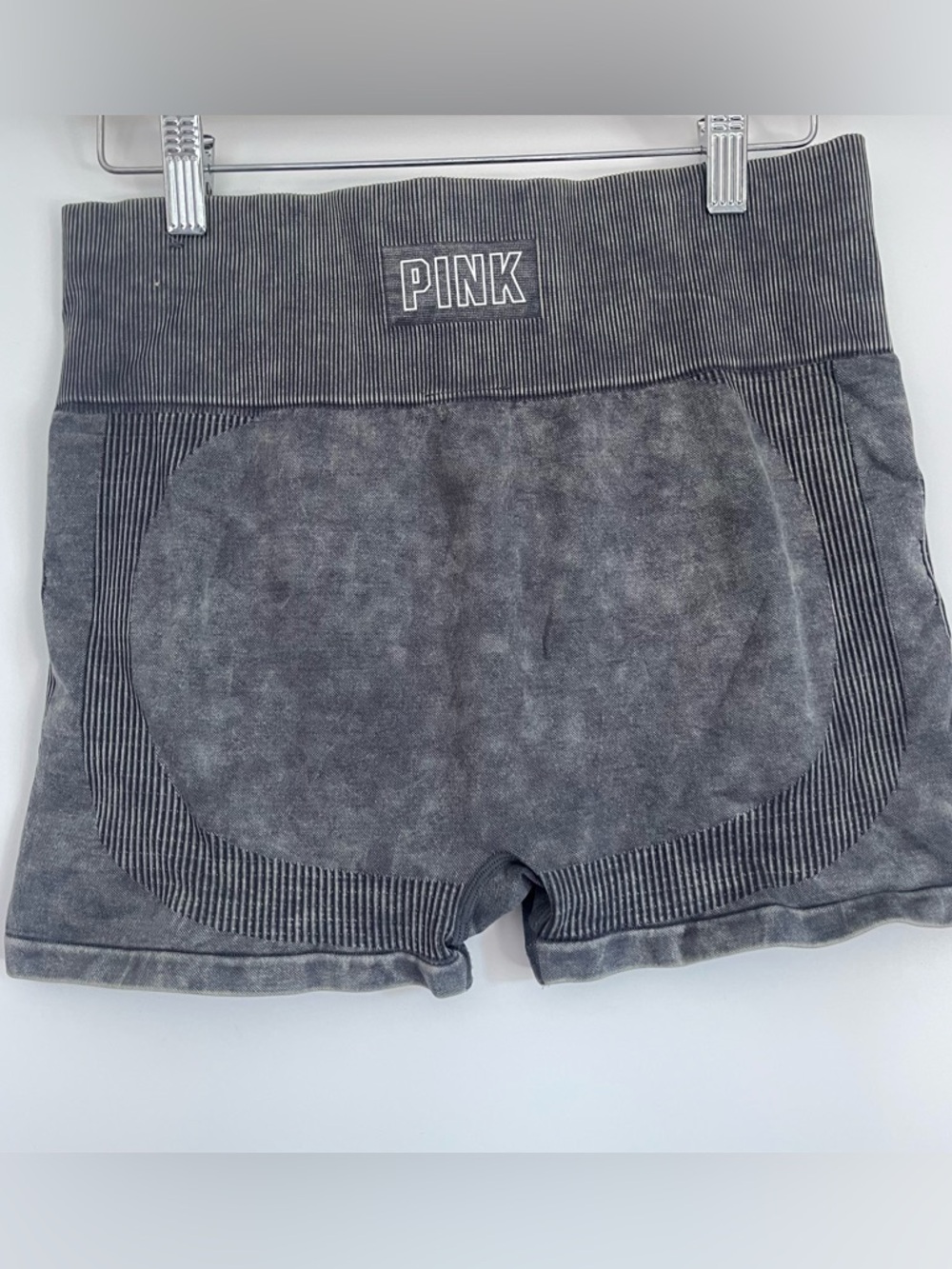 PINK Victoria's Secret Gray Ribbed Bike Shorts